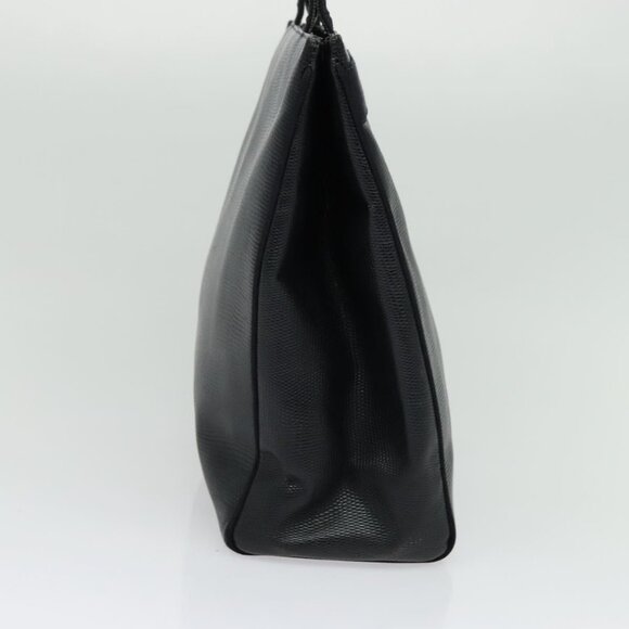 Salvatore Ferragamo Tote Bag Leather Embossed Navy Gold Auth - Picture 11 of 16